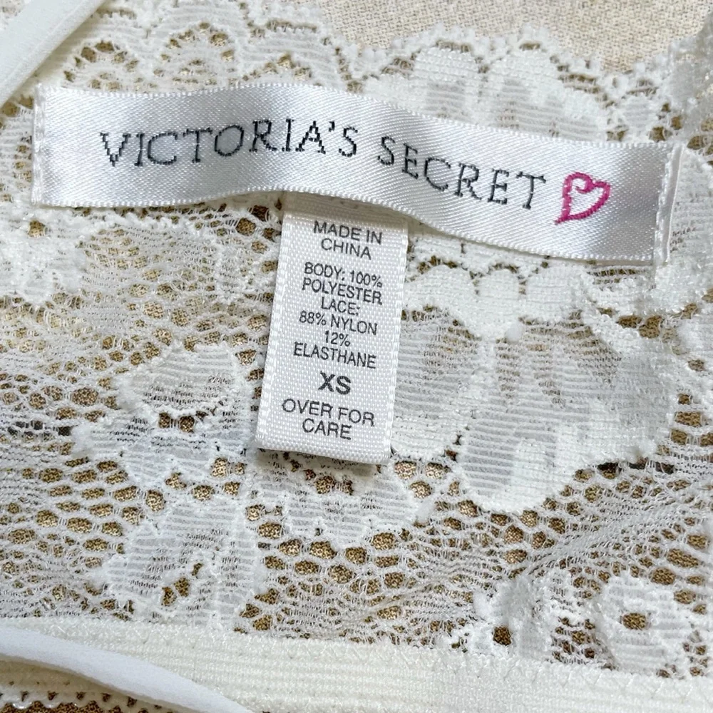 Victoria’s Secret Off White Lacy Teddy Chemise Cami